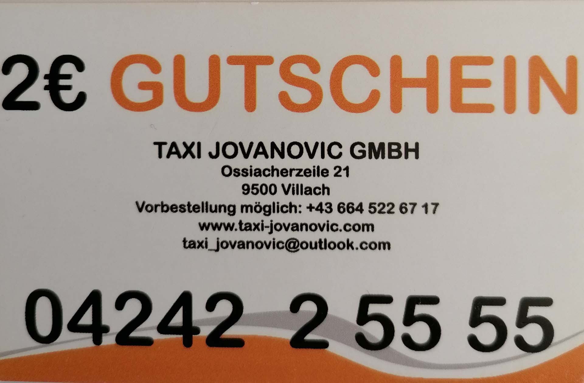 Taxi Gutschein