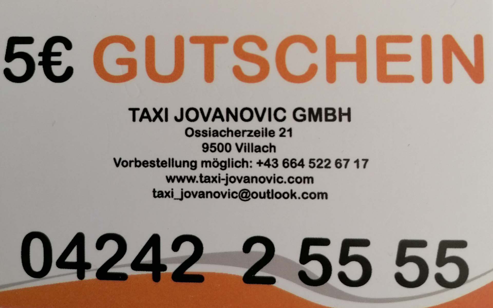 Taxi Gutschein Villach